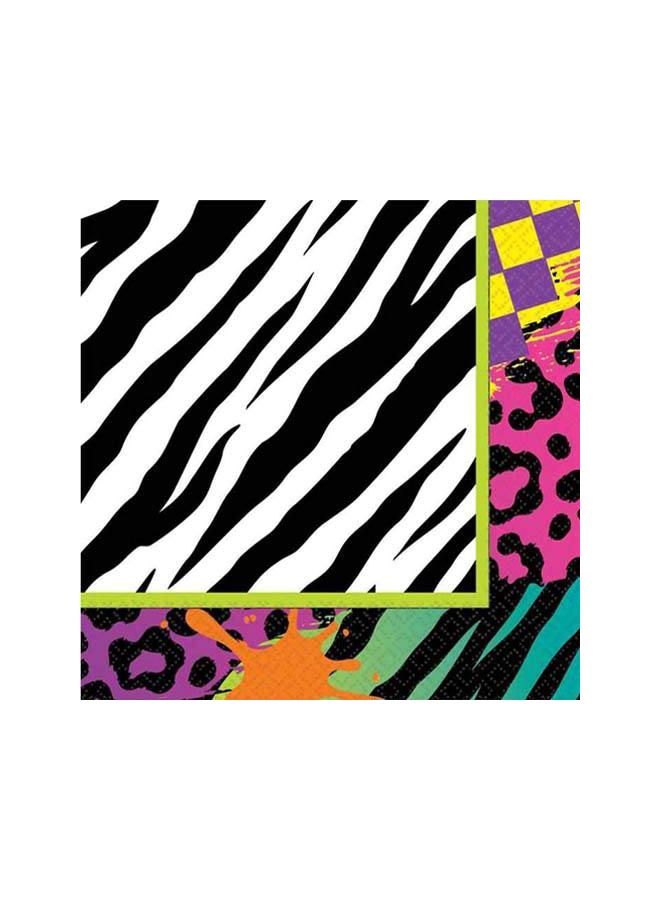 Amscan 16-Piece Totally 80's Lunch Tissues Tableware Party Supplies