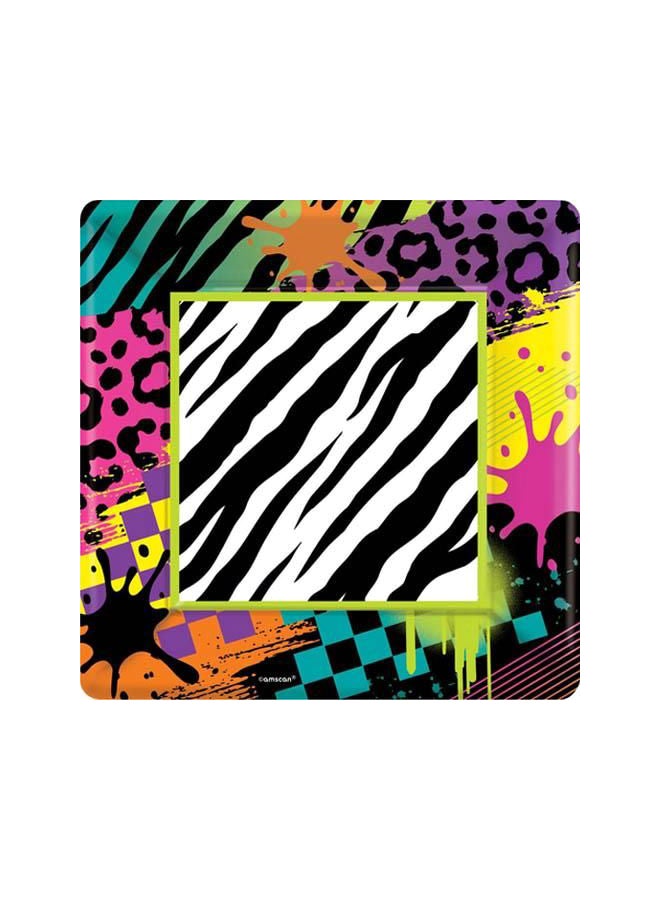 أمسكان طقم مكون من 8 أطباق بتصميم يحمل عبارة "Totally 80's" 7بوصة