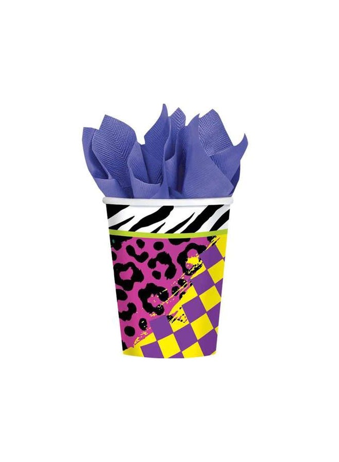 أمسكان طقم أكواب بتصميم من الثمانينيات بشكل كامل مكون من 8 قطع