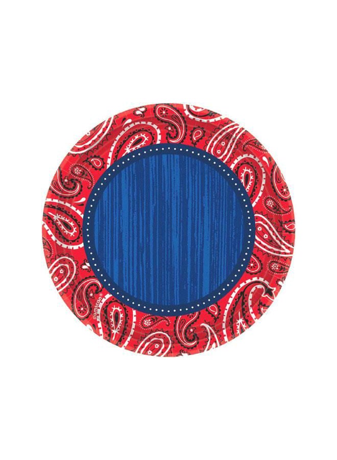 أمسكان طقم أطباق مزينة بطبعات من 8 قطع 10.5بوصة