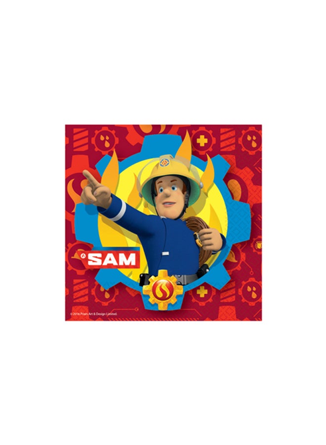 أمسكان مجموعة مناديل بتصميم شخصية سامي رجل الإطفاء من 20 قطعة