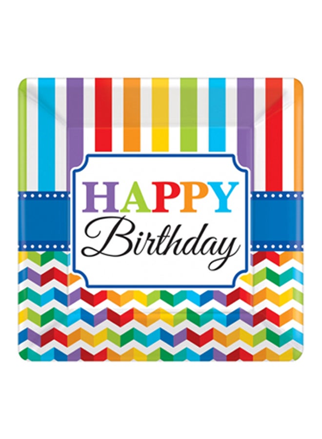 أمسكان مجموعة أطباق ورقية مربعة مكونة من 8 قطع 10بوصة