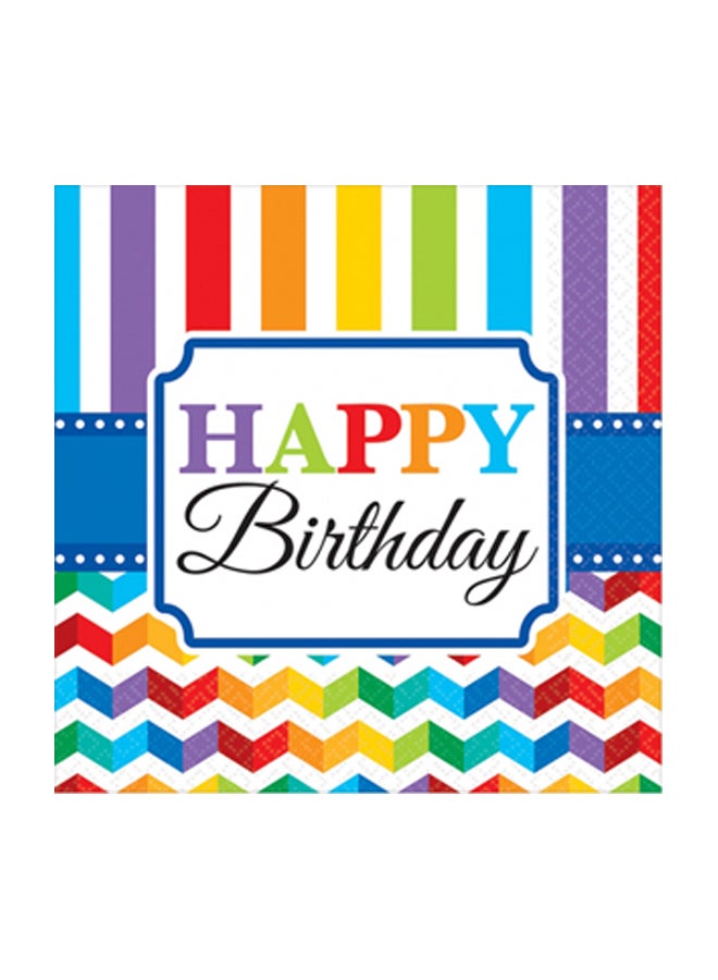 16-Piece Printed Birthday Tissue Set Tableware Party Supplies