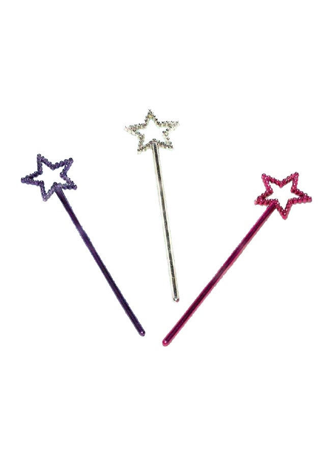 أمسكان مجموعة هدايا للحفلات بتصميم عصا مزينة بنجمة، مكونة من 3 قطع