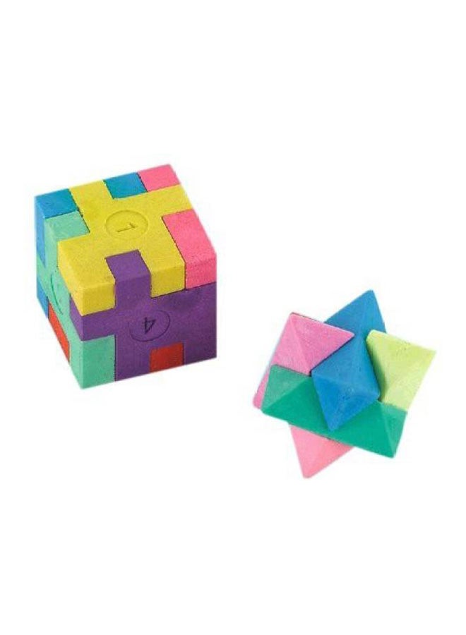 أمسكان ممحاة بتصميم مكعب البازل من 12 قطعة