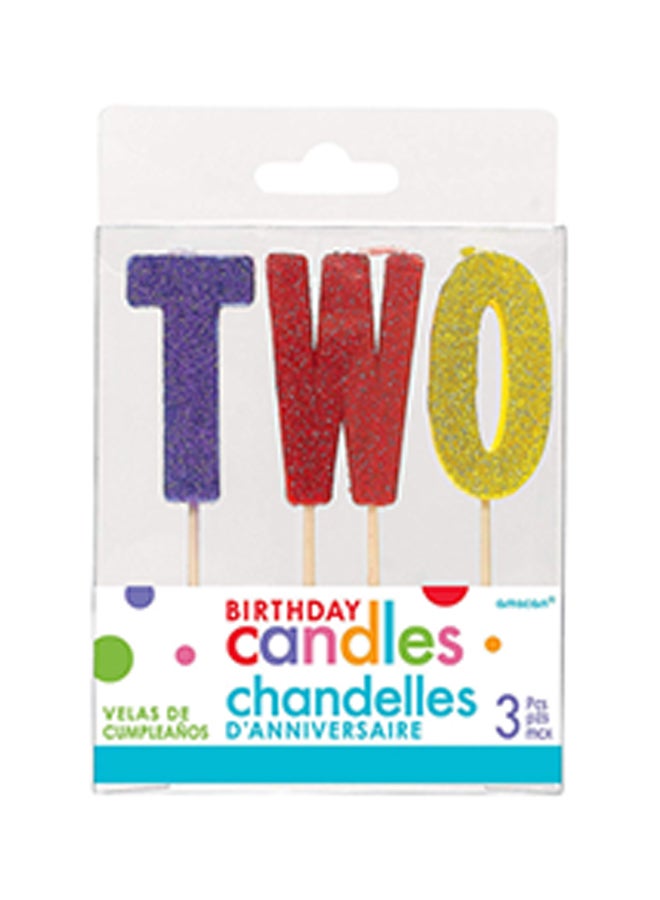 Amscan 3-Piece TWO Letter Candle