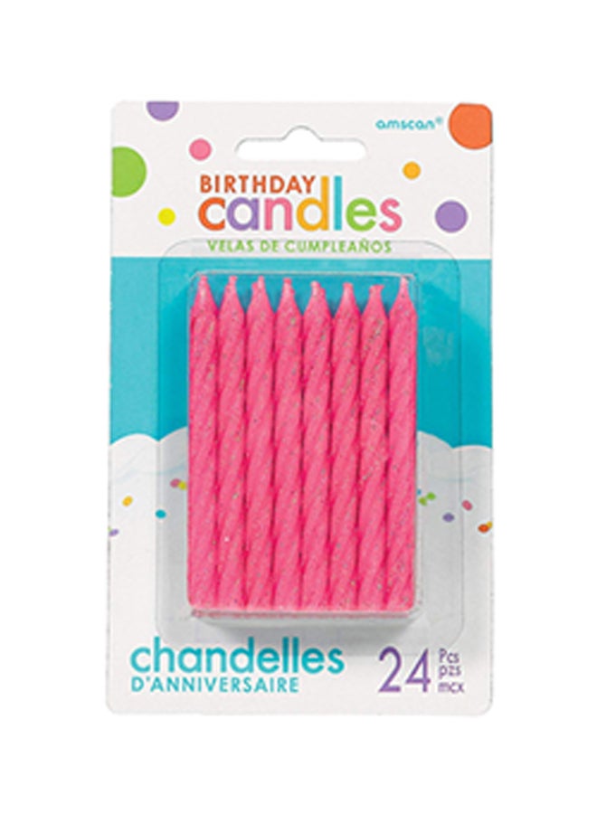 Amscan 24-Piece Spiral Glitter Candle Birthday Party Supplies
