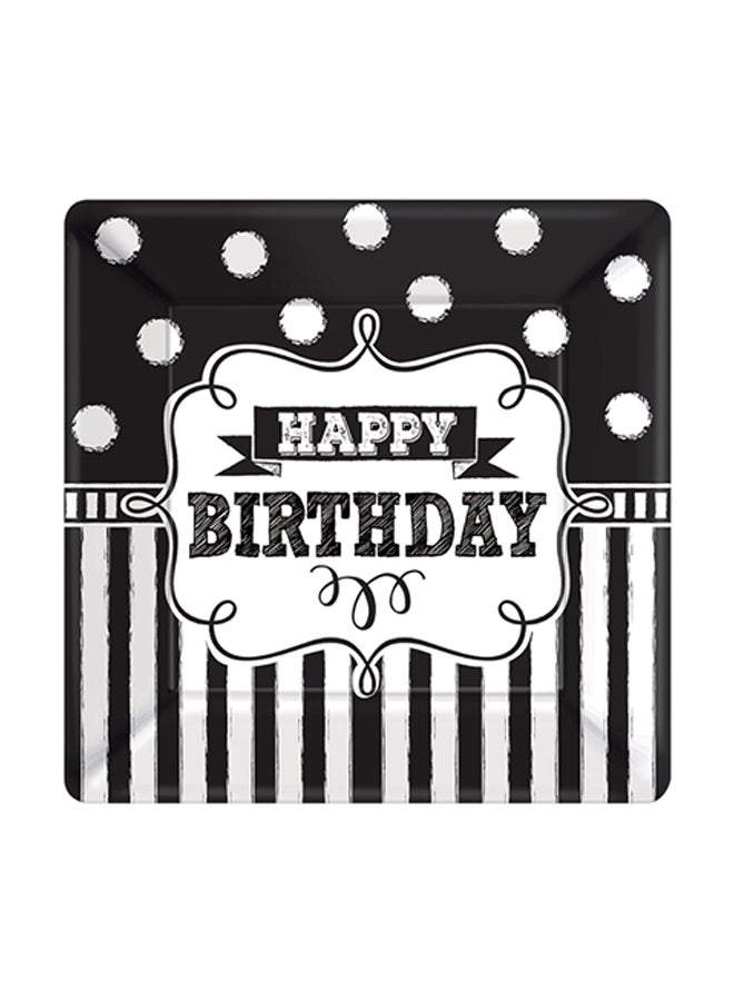 Amscan Square Chalkboard Birthday Paper Plate 10inch
