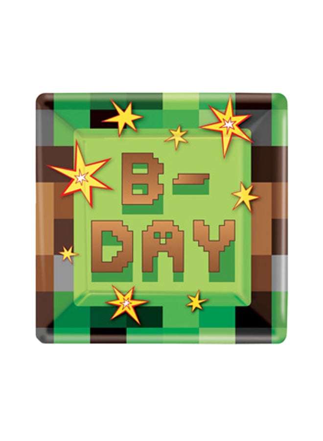 أمسكان مجموعة أطباق بطبعة من 9 قطع 22.86سم