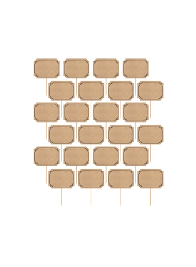 Amscan 24-Piece Kraft Paper Small Wood Pick Set