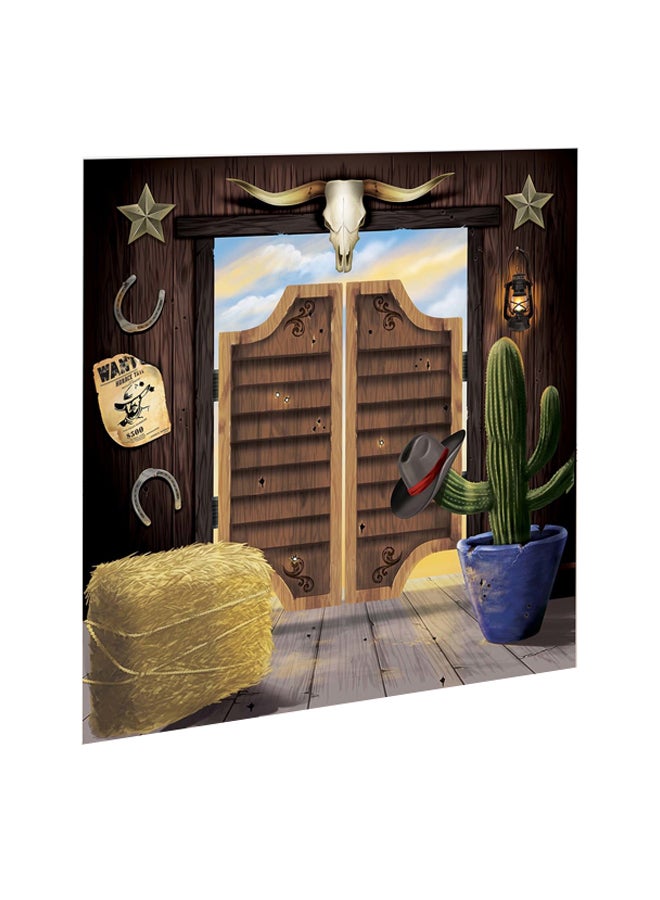 Amscan Wooden Door Theme Selfie Scene Setter Birthday Decorations Party Supplies - Image 1