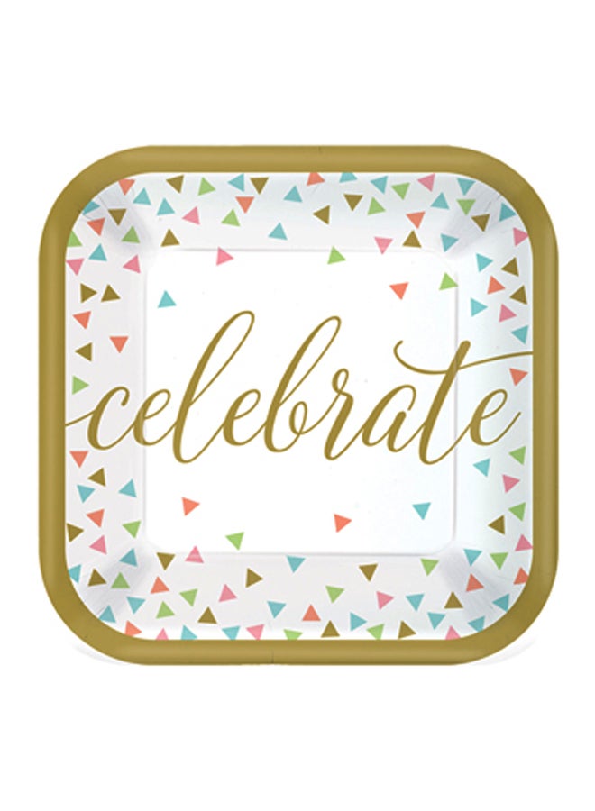 أمسكان طقم أطباق بنقشة قصاصات ورق ملون مكون من 18 قطعة