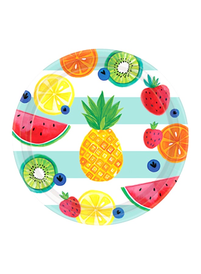 أمسكان طقم أطباق مزينة بطبعات من 8 قطع 10.5بوصة