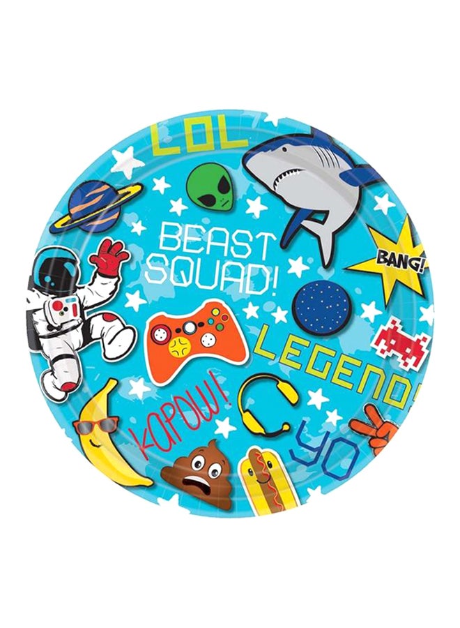 Amscan 8-Piece Printed Dessert Plates Kids Birthday Party Tableware, Party Supplies