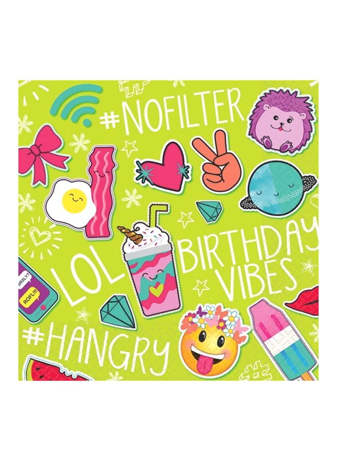 Amscan 16-Piece Selfie Celebration Lunch Napkin Set 10inch Tableware Party Supplies 10inch