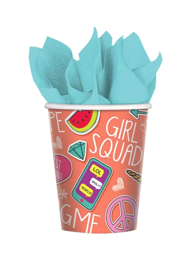 أمسكان مجموعة أكواب ورقية مطبوعة من 8 قطع