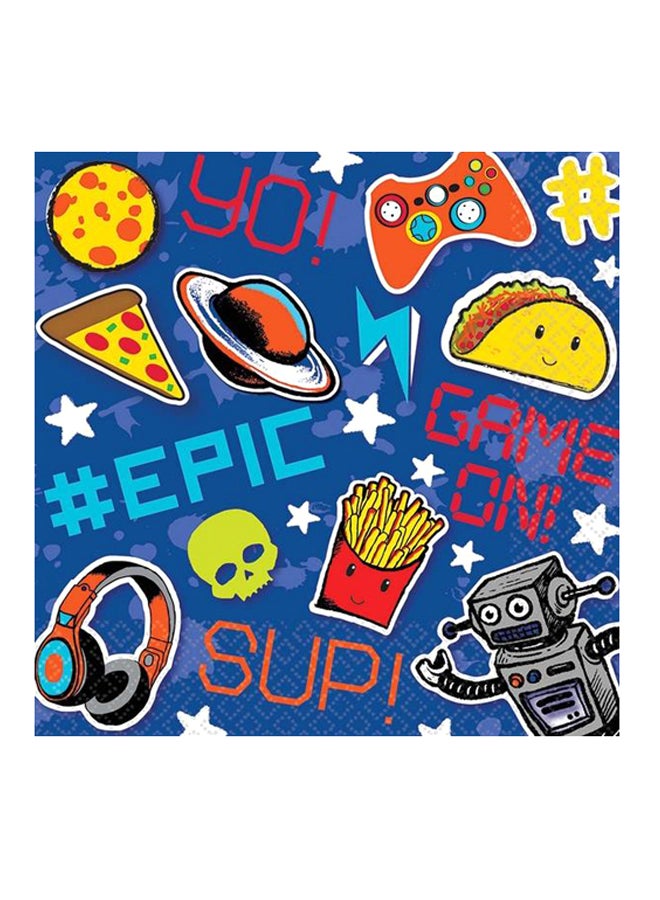 أمسكان طقم مناديل للحفلات بطبعة من 16 قطعة