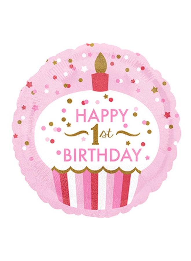 Holographic 1st Birthday Cupcake Balloon Decorations Party Supplies