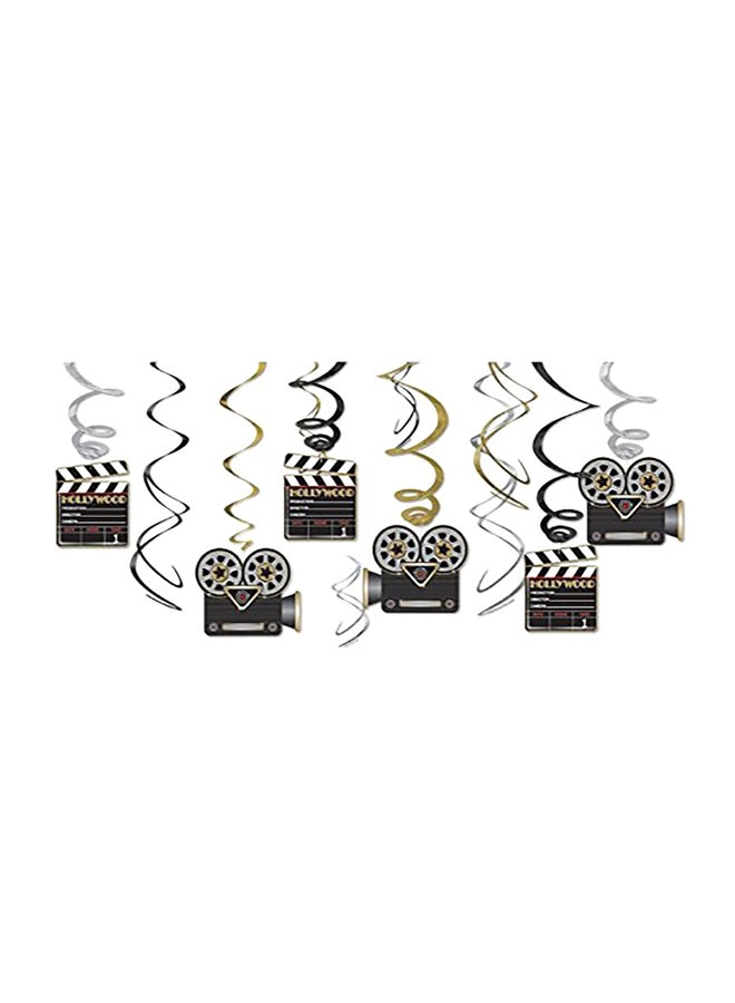 Amscan 12-Piece Soccer Hanging Swirl Set for Birthday Party Decorations, Party Celebration