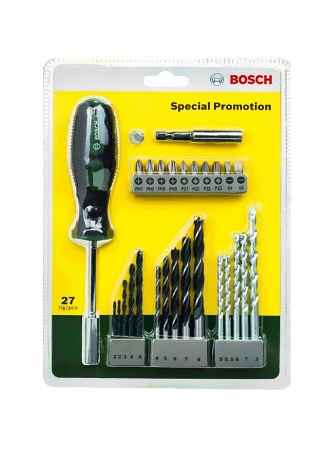 BOSCH 27-Piece Screwdriver Bit Set Silver/Black