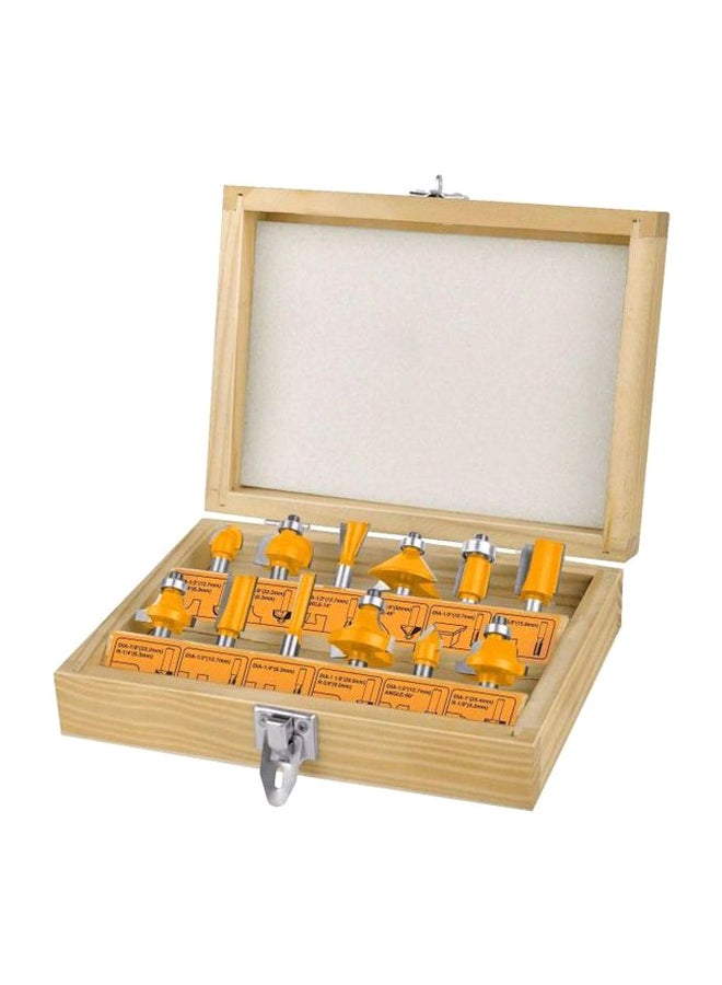 INGCO 12-Piece Router Bit Yellow/Silver