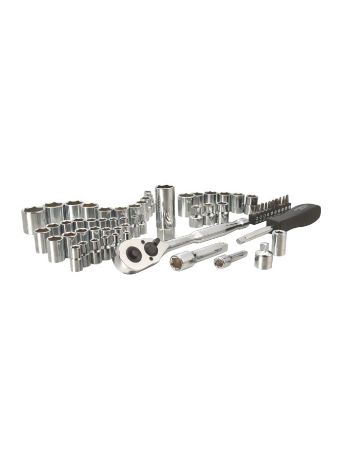 Stanley 60-Piece Heavy Duty Drive Mechanics Tool Set Silver/Black  - Image 1