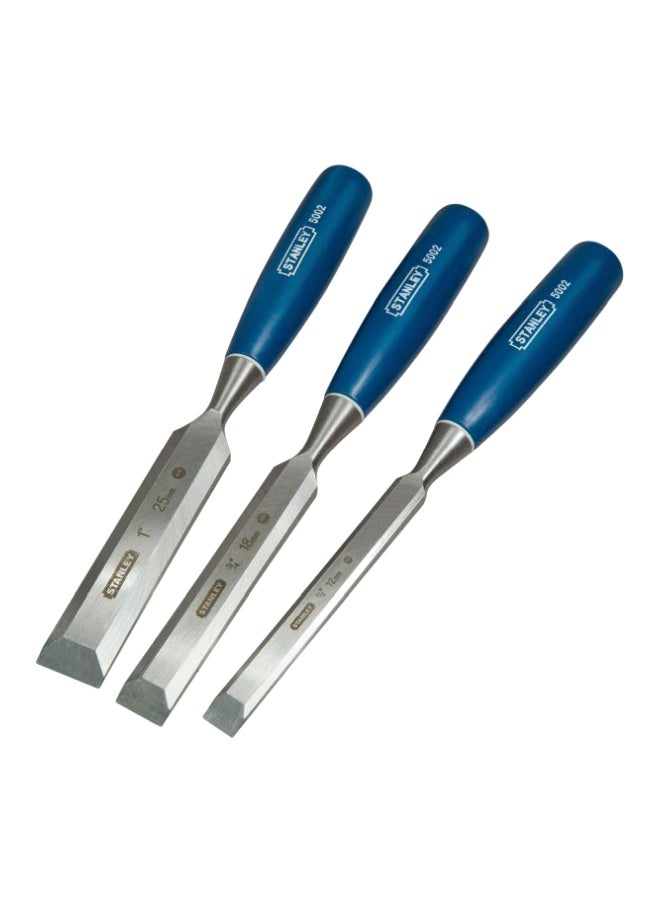 Stanley 3-Piece Bevel Edge Chisel Silver/Blue 
