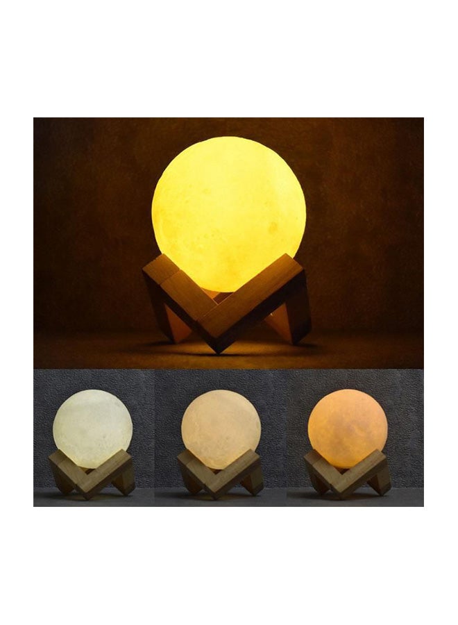مصباح طاولة ليلي LED على شكل القمر ثلاثي الأبعاد أصفر/أبيض/برتقالي - Image 3