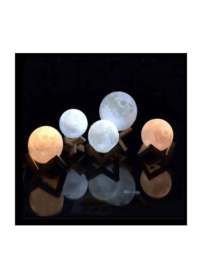 مصباح LED قابل للشحن على شكل قمر مع التحكم بالسطوع باللمس أبيض/ بيج/أصفر  - Image 5