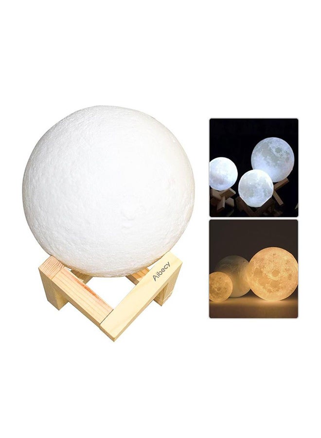 3D Printed LED Moon Light Lamp White/Yellow 18cm - Image 2