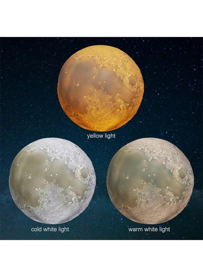 3D LED Moon Night Table Lamp White/Brown 8cm  - Image 3