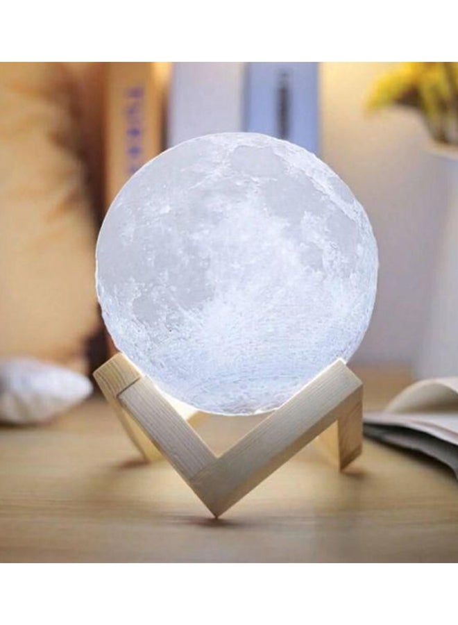 3D LED Moon Night Table Lamp White/Brown 8cm  - Image 2