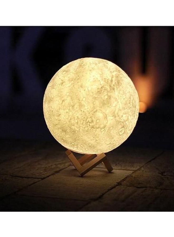 مصباح طاولة LED على شكل القمر ثلاثي الأبعاد أبيض مبهج 13سم - Image 2