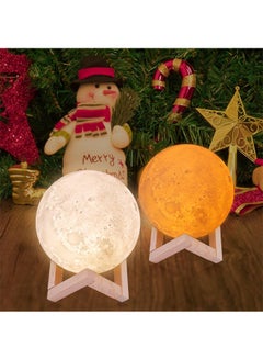 ZTO Rechargeable Touch Three-Color 3D Moon LED Lamp Light White  - Image 2