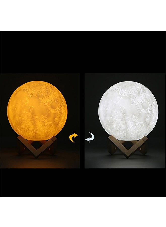 Generic - Rechargeable Touch Two-Color 3D Moon LED Lamp Light White - Image 1