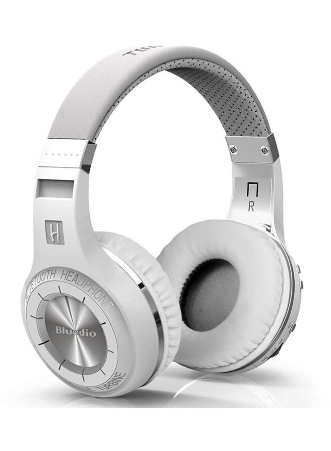 Bluedio - H-Plus Turbine Over-Ear Bluetooth Wireless Stereo Headphones White - Image 1