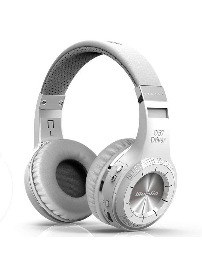 Bluedio - H-Plus Turbine Over-Ear Bluetooth Wireless Stereo Headphones White - Image 1