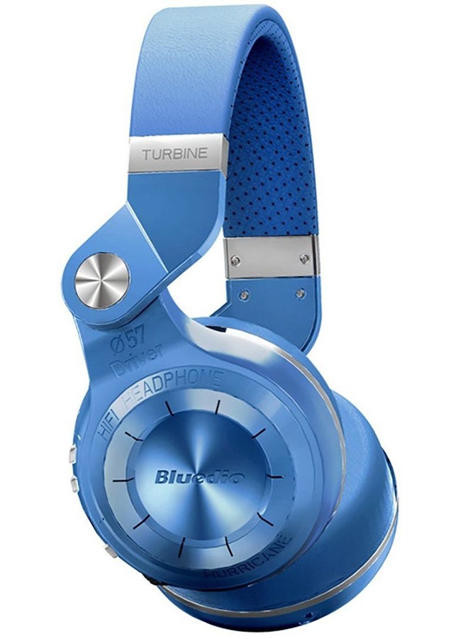 Bluedio - T2-Plus Turbine Over-Ear Wireless Bluetooth Headphones With Mic Blue - Image 1