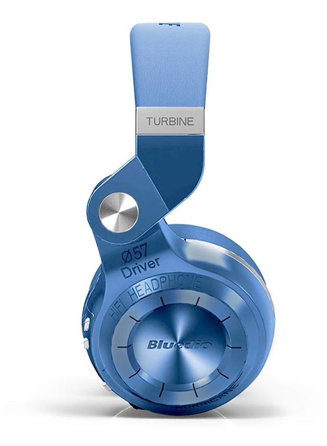 Bluedio - T2-Plus Turbine Over-Ear Wireless Bluetooth Headphones With Mic Blue - Image 1