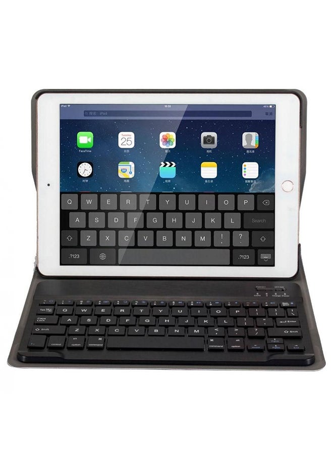 Leather Smart Cover With Keyboard Case For Apple iPad Mini 4 Black  - Image 3