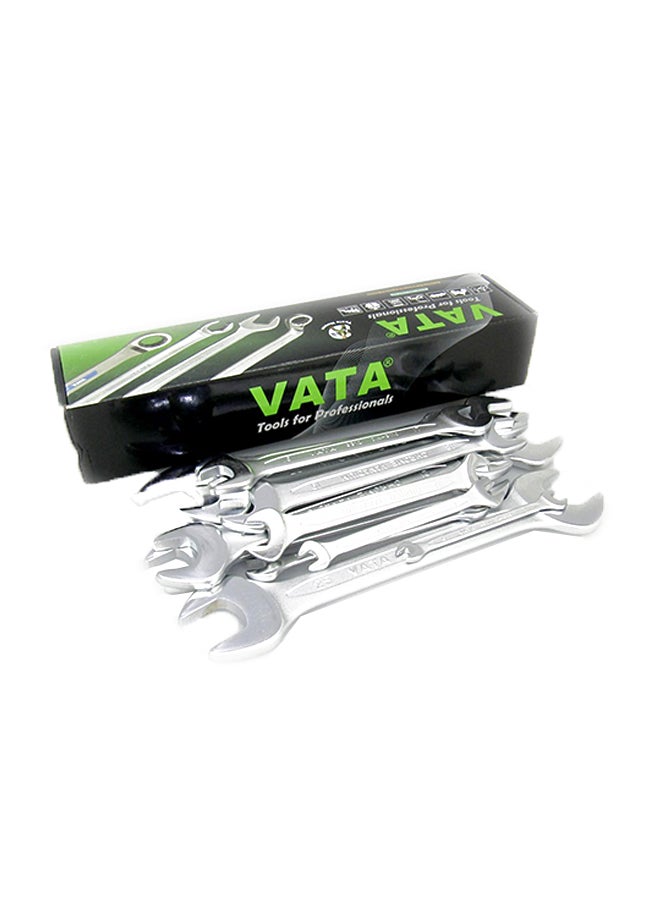8-Piece Double Open End Spanner Set Silver