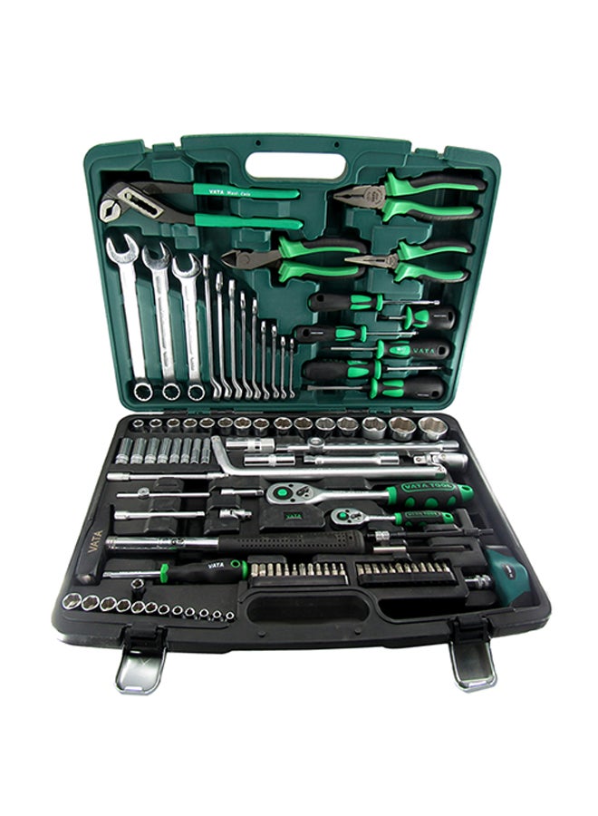 فاتا طقم أدوات دكتور أنجينير مكون من 101 قطعة أسود/ أخضر/ فضي 14x10x3بوصة