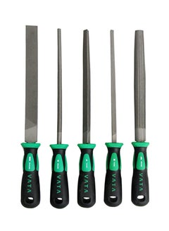 VATA 5-Piece Industrial Files Set Black/Green/Silver 