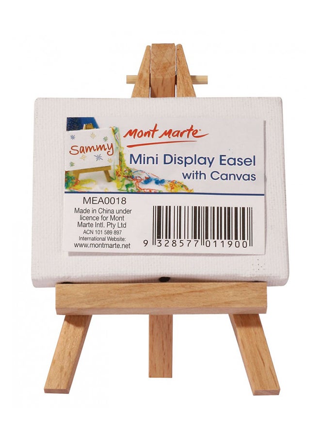 Sammy Display Easel With Canvas White/Brown
