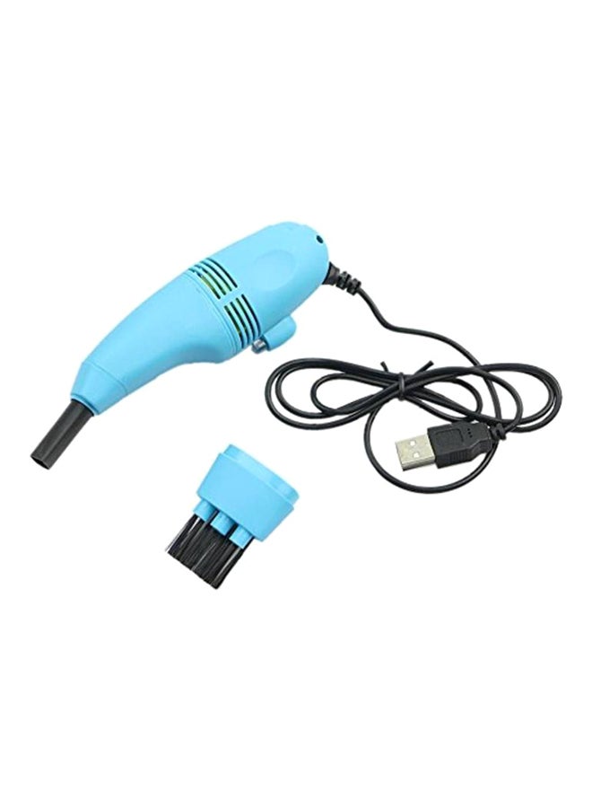 مكنسة كهربائية USB صغيرة مفيدة لأجهزة الكمبيوتر لتنظيف لوحة المفاتيح، لون أزرق/أسود