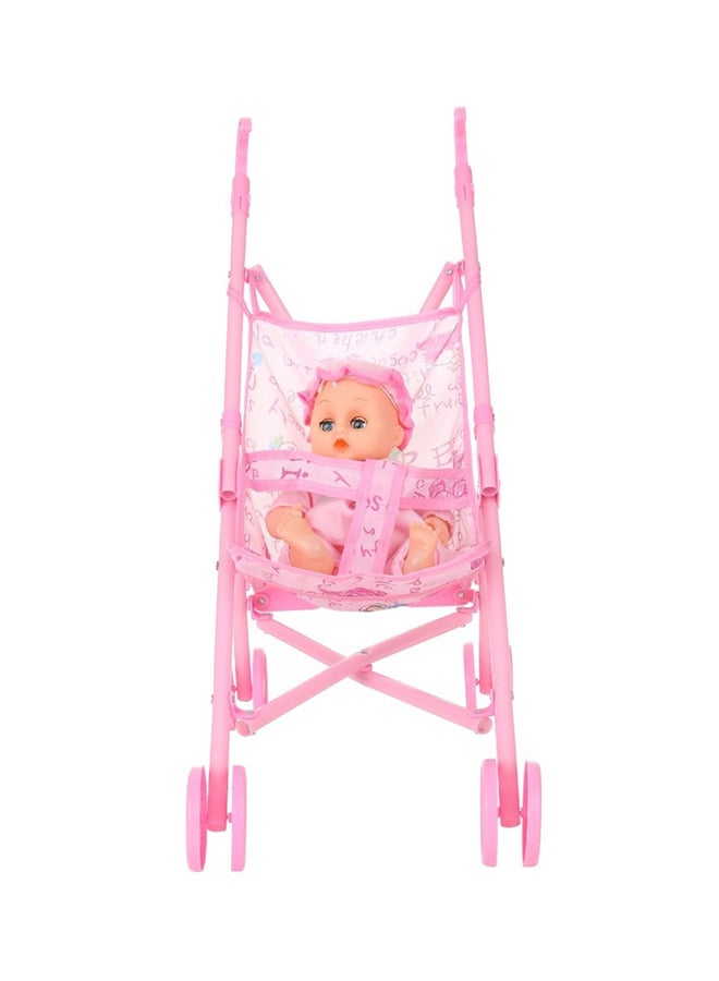 عربة أطفال قابلة للطي مع دمية . 12بوصة