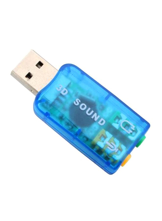 أليش مقبس 5.1 USB إلى 3.5 مم لسماعة الرأس والميكروفون أزرق  - Image 1