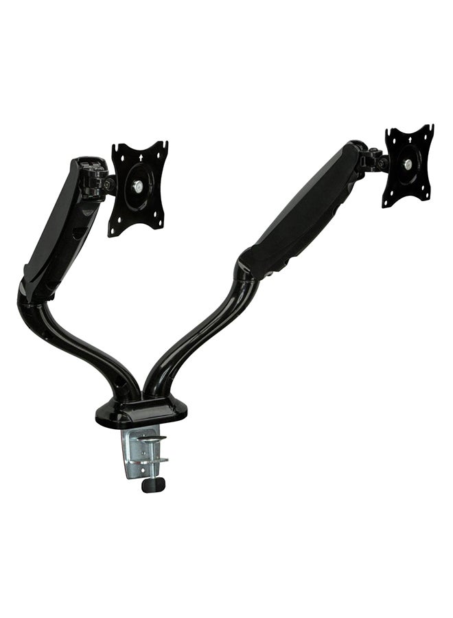 وحدة تثبيت مكتبية مزودة بذراعين قابلين للتعديل بشكل كامل أسود