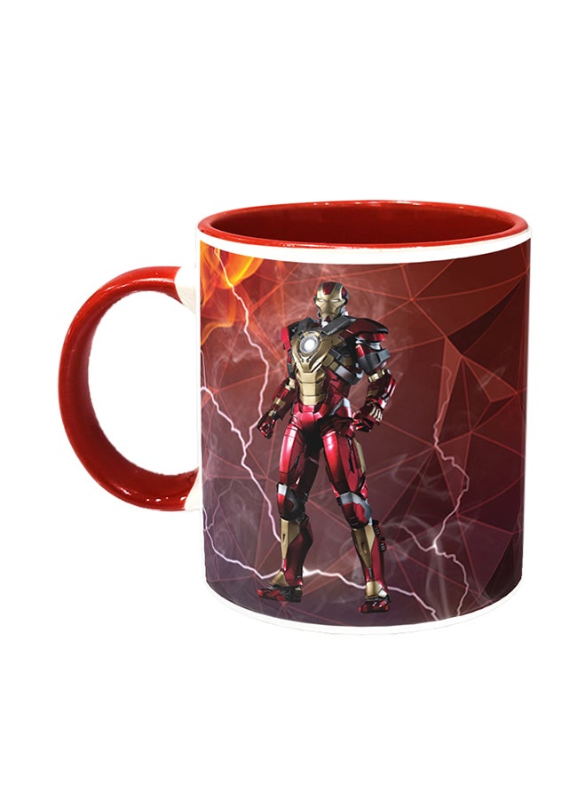 Iron Man Printed Ceramic Coffee Mug Multicolour