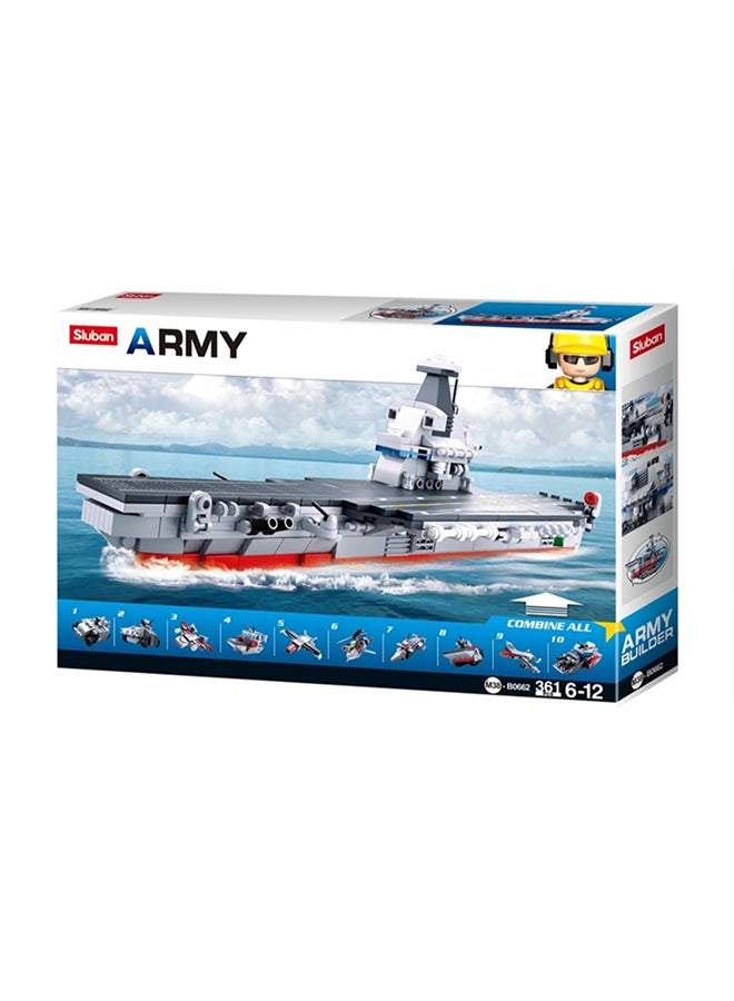 Sluban - B0662 10 In 1 Army Aircraft Carrier Building Set 361 6+ Years - Image 1